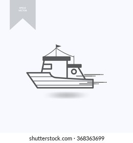 fishing boat, simple illustration, for logo