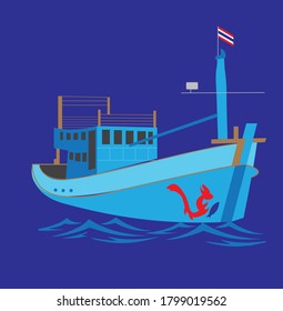 Vector de embarcación de pesca en Tailandia