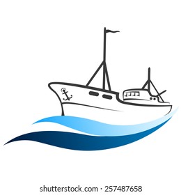 Fishing boat vector