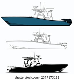 Fishing boat vector Art and graphics