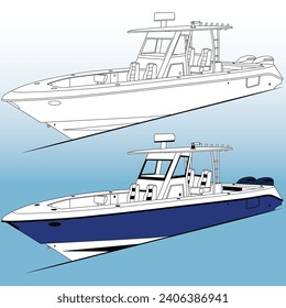 Vector De Barco Pesquero Y Un Colorido
