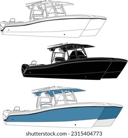 Fishing boat vector graphic, best fishing boat vector Fishing Boat Illustration Printable Vector Design.