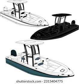 Fishing boat vector graphic, best fishing boat vector Fishing Boat Illustration Printable Vector Design.