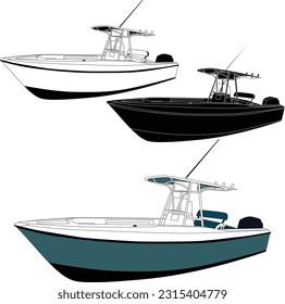 Fishing boat vector graphic, best fishing boat vector Fishing Boat Illustration Printable Vector Design.