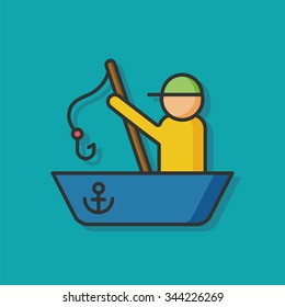 fishing boat vector icon