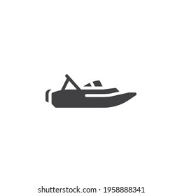 Fishing boat vector icon. filled flat sign for mobile concept and web design. Speed Boat glyph icon. Symbol, logo illustration. Vector graphics