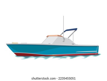 fishing boat vector illustration landscape withe background