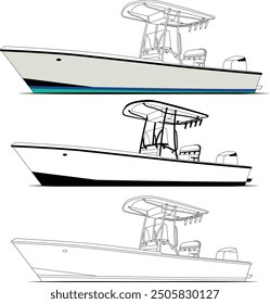 Fishing boat vector illustration one color