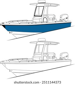 Fishing Boat Vector, Fishing Boat Images, Sport Fishing Boat Vector, Line Art, Ector Art, Flat Design, Fishing Illustration, Boat Vector, Silhouette Photo, Wave Vector, Free Image Download