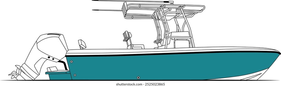 Fishing Boat Vector, Fishing Boat Images, Sport Fishing Boat Vector, Line Art, Vector Art, Flat Design, Fishing Illustration, Boat Vector, Silhouette Photo, Free Image Download