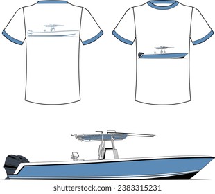 Fishing Boat Vector Line Art Boat One Color Boat Illustration