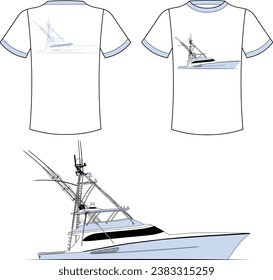 Fishing Boat Vector Line Art Boat One Color Boat Illustration