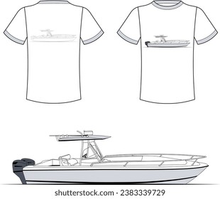 Vektor Line Art Boat Ein Farbboot Illustration