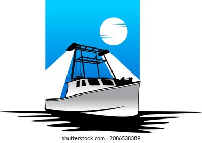 FISHING BOAT VECTOR FOR LOGO COMPANY