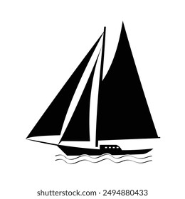 Fishing boat Vector silhouette illustration