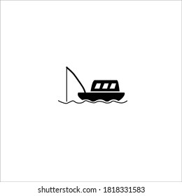 fishing boat vector solid icon