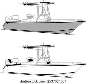 fishing boat vectors, line art illustrations, sport fishing boat vectors, fisherman vectors, graphics, and graphic art are available royalty-free for download