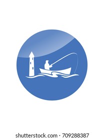 fishing boats logo template