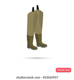 Fishing Boots Color Flat Icon