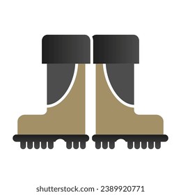 La pesca arranca un icono plano. Los iconos de color de las botas de goma están a la moda en estilo plano. Diseño de estilo gradiente de calzado, diseñado para web y app. Eps 10
