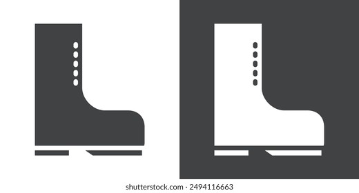 Icono de botas de pesca Conjunto plano en color blanco y negro contorno de Vector