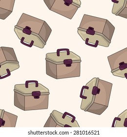 fishing box , cartoon seamless pattern background