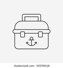 fishing box line icon