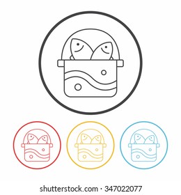 fishing box line icon