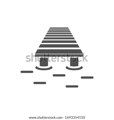 Fishing bridge icon in flat style.Vector illustration.