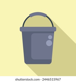 Fishing bucket icon flat vector. Wintry season day. Bait people sport