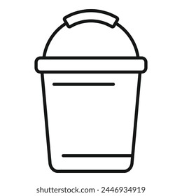 Fishing bucket icon outline vector. Wintry season day. Bait people sport