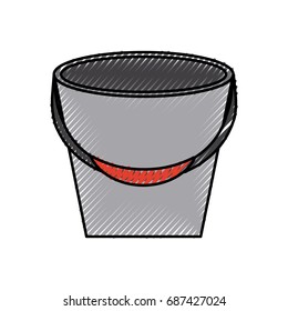 Fishing bucket isolated icon