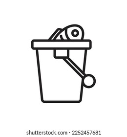 Ilustración del vector de contorno del cubo de pesca