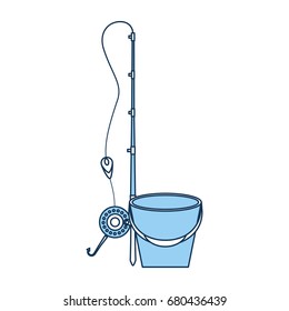 Fishing bucket with rod