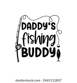 Papi’s Fishing Buddy, Día del Padre Camiseta, tipografía camisa de pesca, Ilustraciones vectoriales, diseño de camiseta de pesca, Regalos de pesca divertidos Día del Padre Camiseta de diseño, archivo de corte para Cricut. 