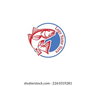 fishing business logo design vector