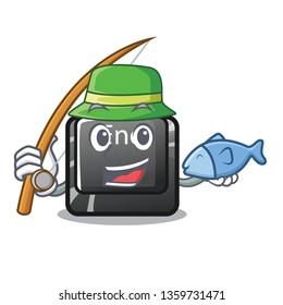 Fishing button end isolated in the cartoon