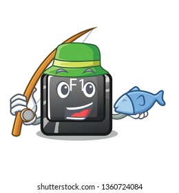 Fishing button f1 cartoon on the keyboard