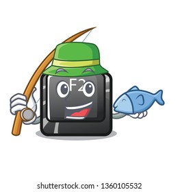 Fishing button f2 isolated with the character