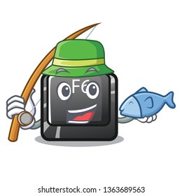 Fishing button f6 on the shape cartoon