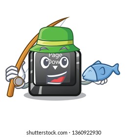 Fishing button page down shape the mascot
