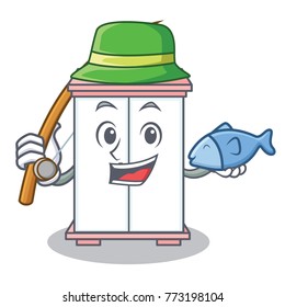 Fishing cabinet character cartoon style