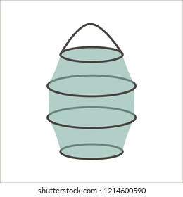 Fishing cage color vector icon. Flat design