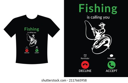 Fishing is calling t-shirt design vector eps template for men women and kids