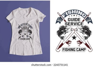 Fishing camp guide t-shirt design-vector template-SVG  svg