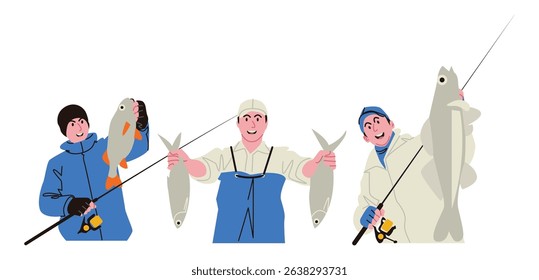 Fishing can be done in a fishing pond. The tools needed are fishing rods, hooks, and bait