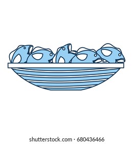 Fishing canoe with fish