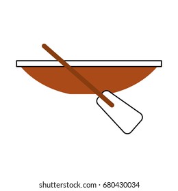 Fishing canoe isolated icon