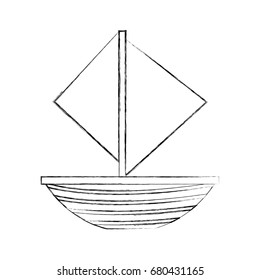 Fishing canoe isolated icon