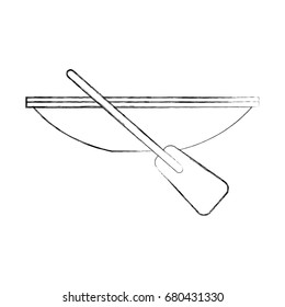 Fishing canoe isolated icon
